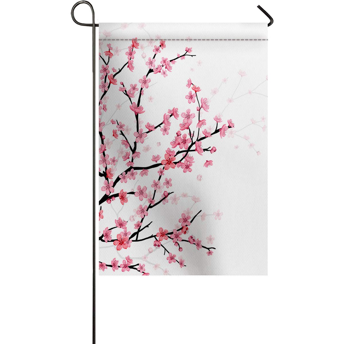 Double-Sided Pink Cherry Blossom Garden Flag 28x40 Inch - Vertical Outdoor Yard Decoration for Lawn, Patio, Farmhouse | Spring Home Decor & Seasonal Landscape Accent