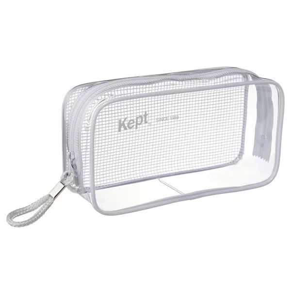Raymay Fujii Clear Pen Pouch - Transparent Stationery Organizer for Pencils, Pens & School Supplies - Perfect for Students, Office & Travel Use