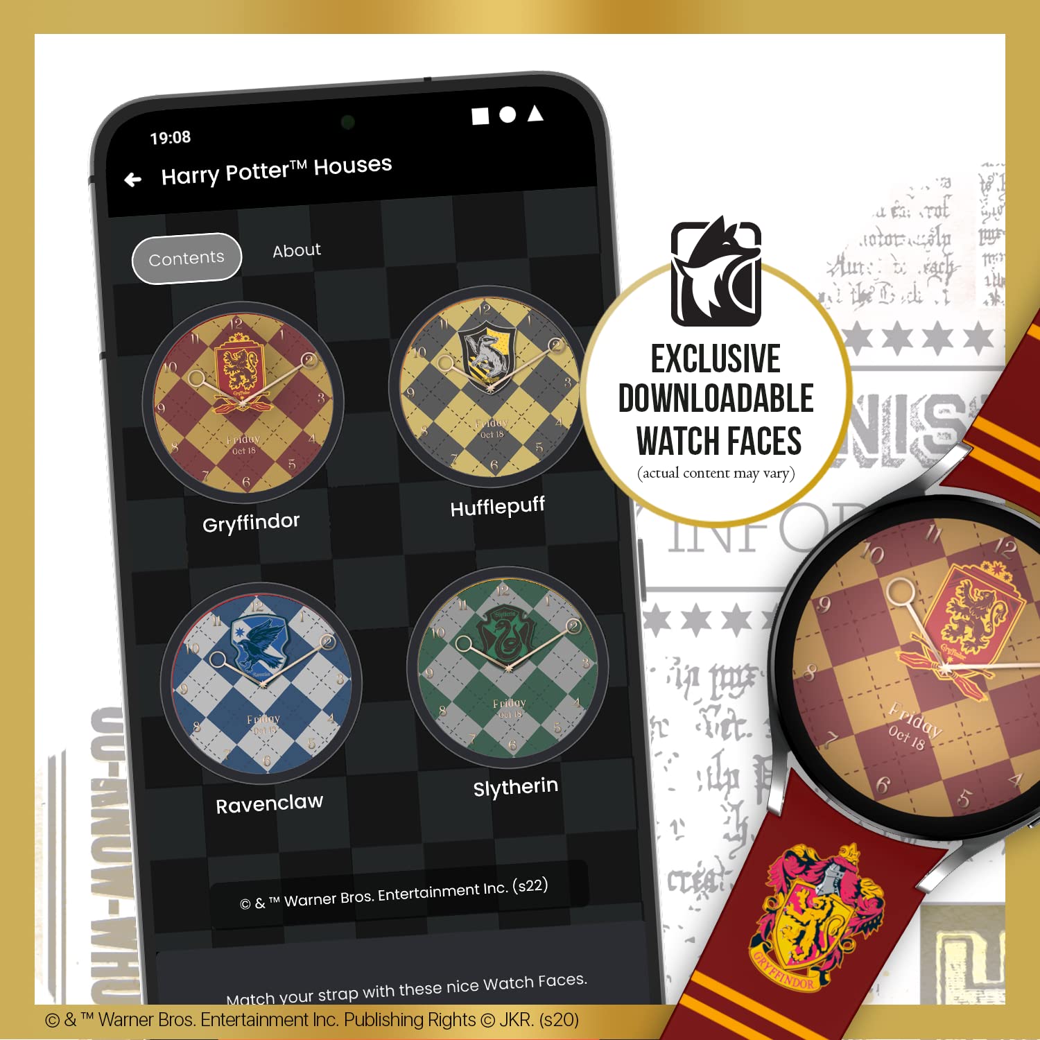 Harry Potter Officially Licensed Smartwatch Band for Samsung & Android – Stylish & Durable Wristband (Watch Not Included) – Perfect for Fans, Cosplay & Everyday Wear