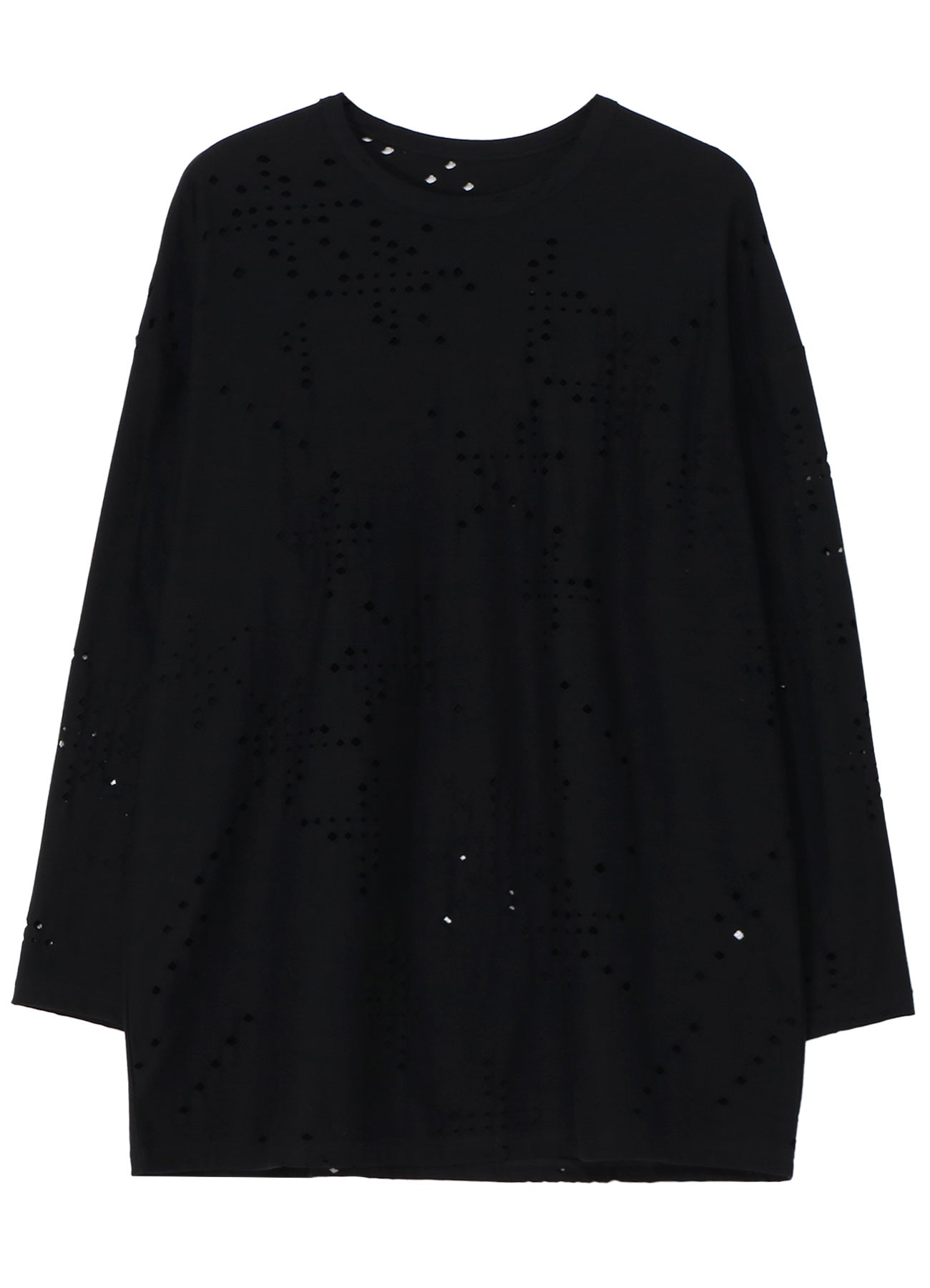 Soft Cotton Jersey Long Sleeve T-Shirt with Unique Hole Design - Oversized Fit for Women - Perfect for Casual Wear, Layering & Street Style Fashion