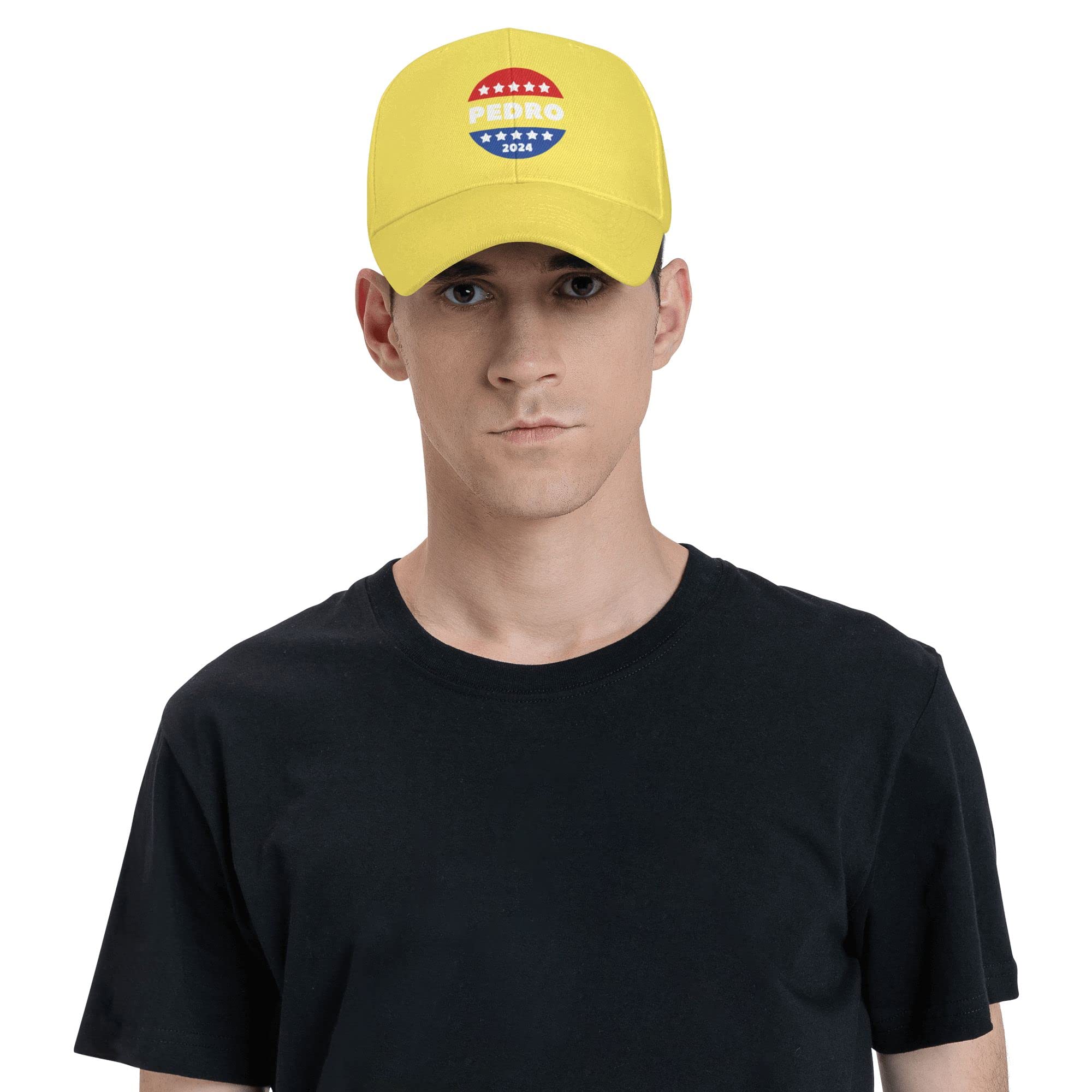 Vote Pedro 2024 Unisex Baseball Trucker Cap - Yellow Snapback Hat for Fishing, Outdoor & Political Campaigns