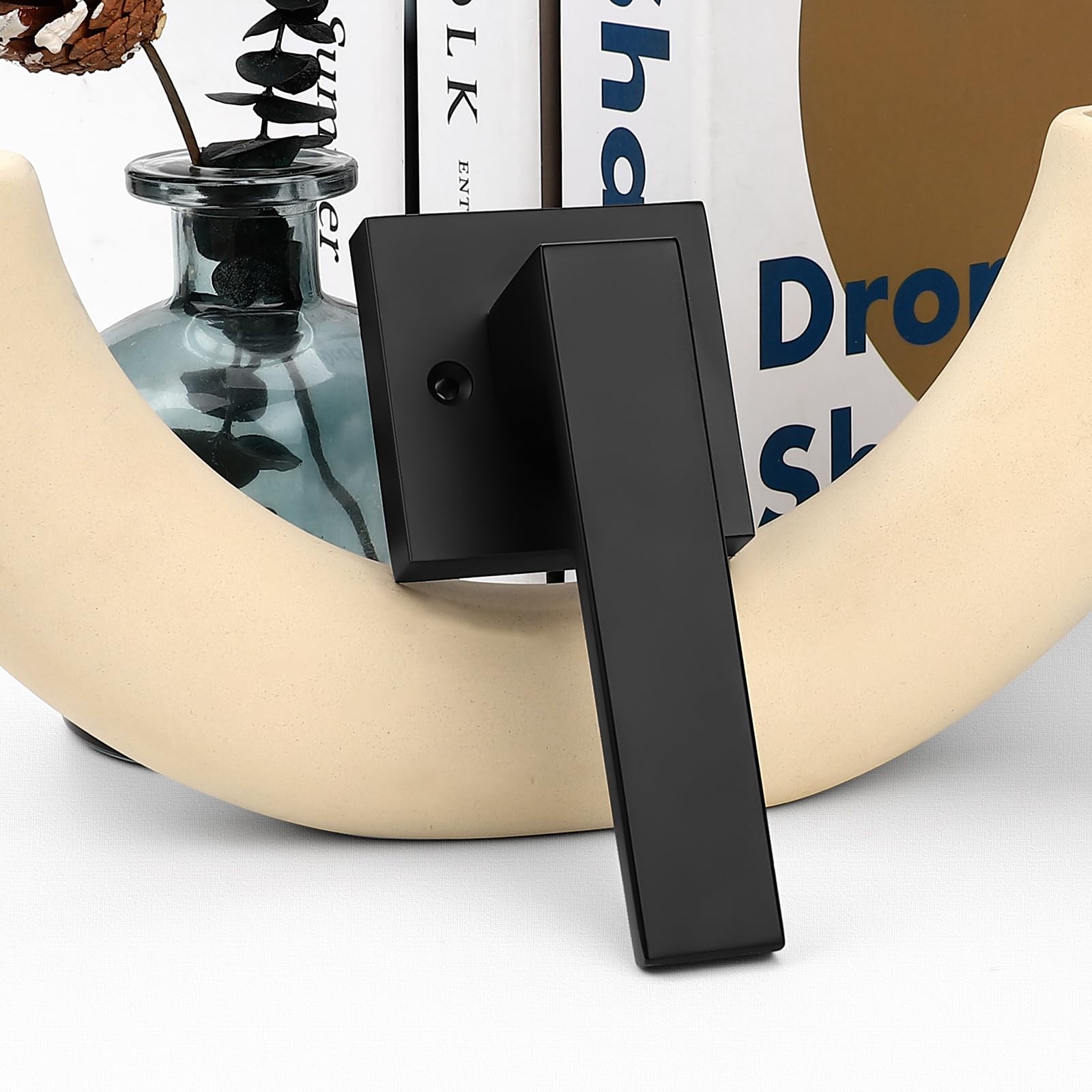 Probrico Matte Black Square French Door Handles - Heavy Duty Non-Turning Stainless Steel Dummy Levers (4 Pack) - Perfect for Closet, Balcony, Pantry & Interior Doors - Exposed Screw Design for Easy Installation