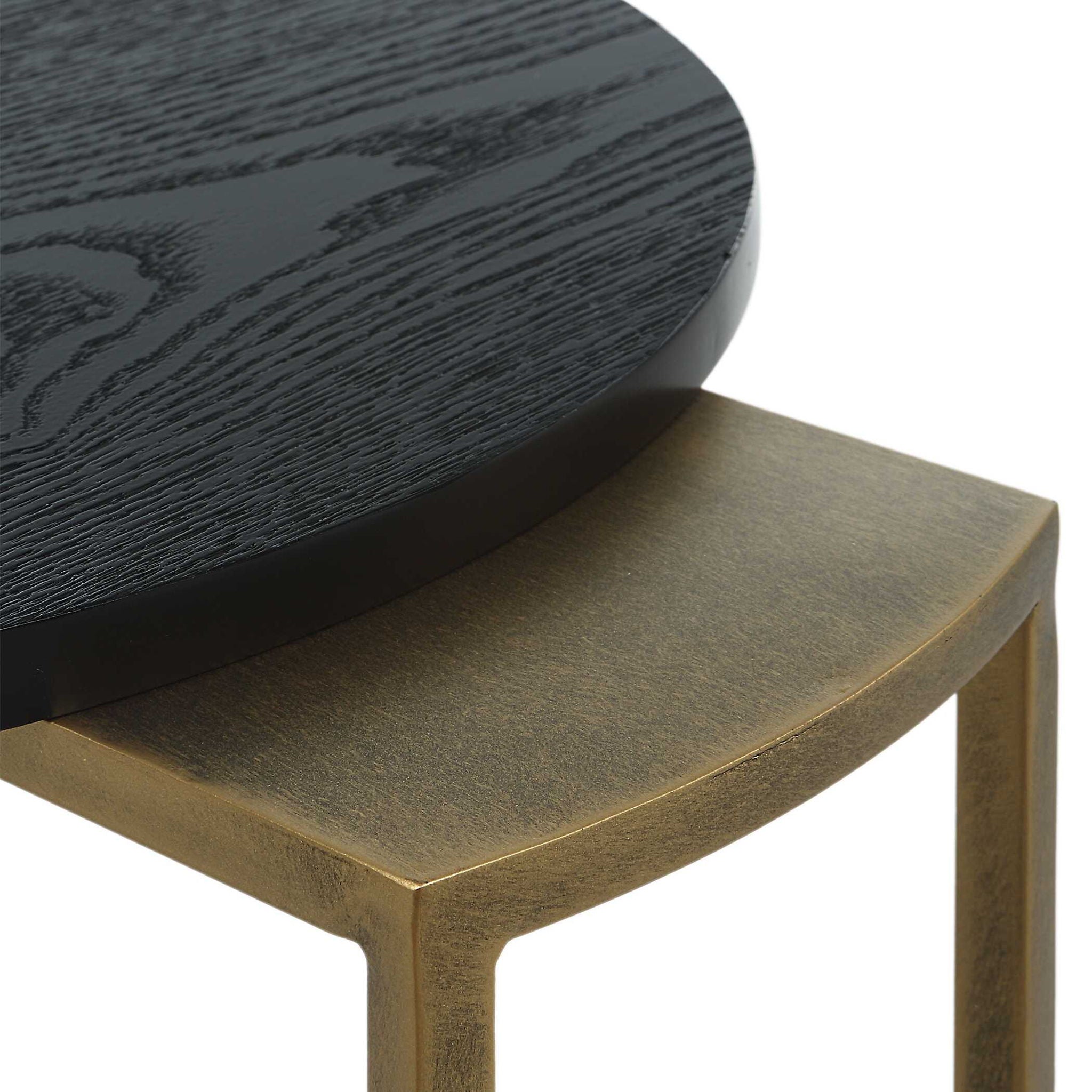 Aztec Wood Nesting Tables Set of 2 - Handcrafted Side Tables for Living Room, Bedroom & Small Spaces - Stackable End Tables with Natural Wood Finish