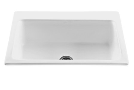 Reliance Whirlpools MTKS50-W White Single Bowl Kitchen Sink with Reflection Finish - Perfect for Modern Kitchens, Small Spaces & Easy Cleaning