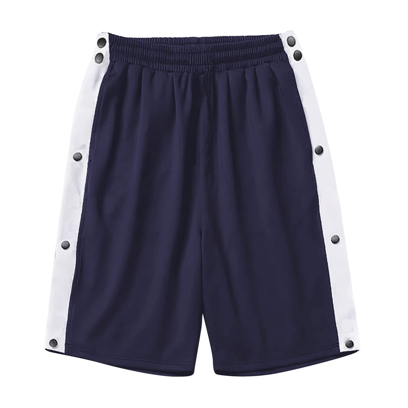 Post Surgery Tear Away Shorts for Men - Adaptive Clothing with Snap Buttons, Wide Leg Loose Fit Basketball Athletic Shorts for Recovery, Workout & Casual Wear