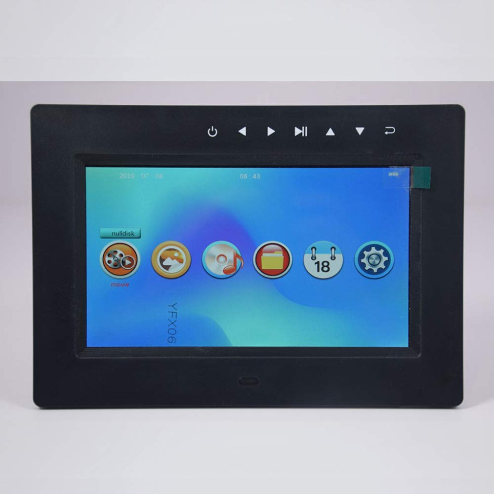 7 Inch Digital Picture Frame with IPS HD Display - Wireless Photo Frame for Wall & Desk - Play Photos/Videos/Music - Includes Remote Control - Perfect for Home, Office & Gifts (Black)