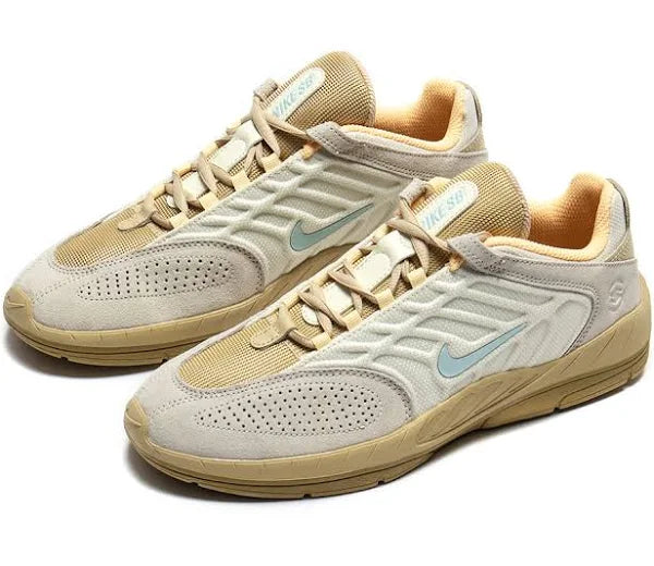 Nike SB Vertebrae Skateboarding Shoes - Coconut Milk/Jade Ice Sesame FLT Gold Colorway | Durable & Comfortable for Street Skating & Casual Wear