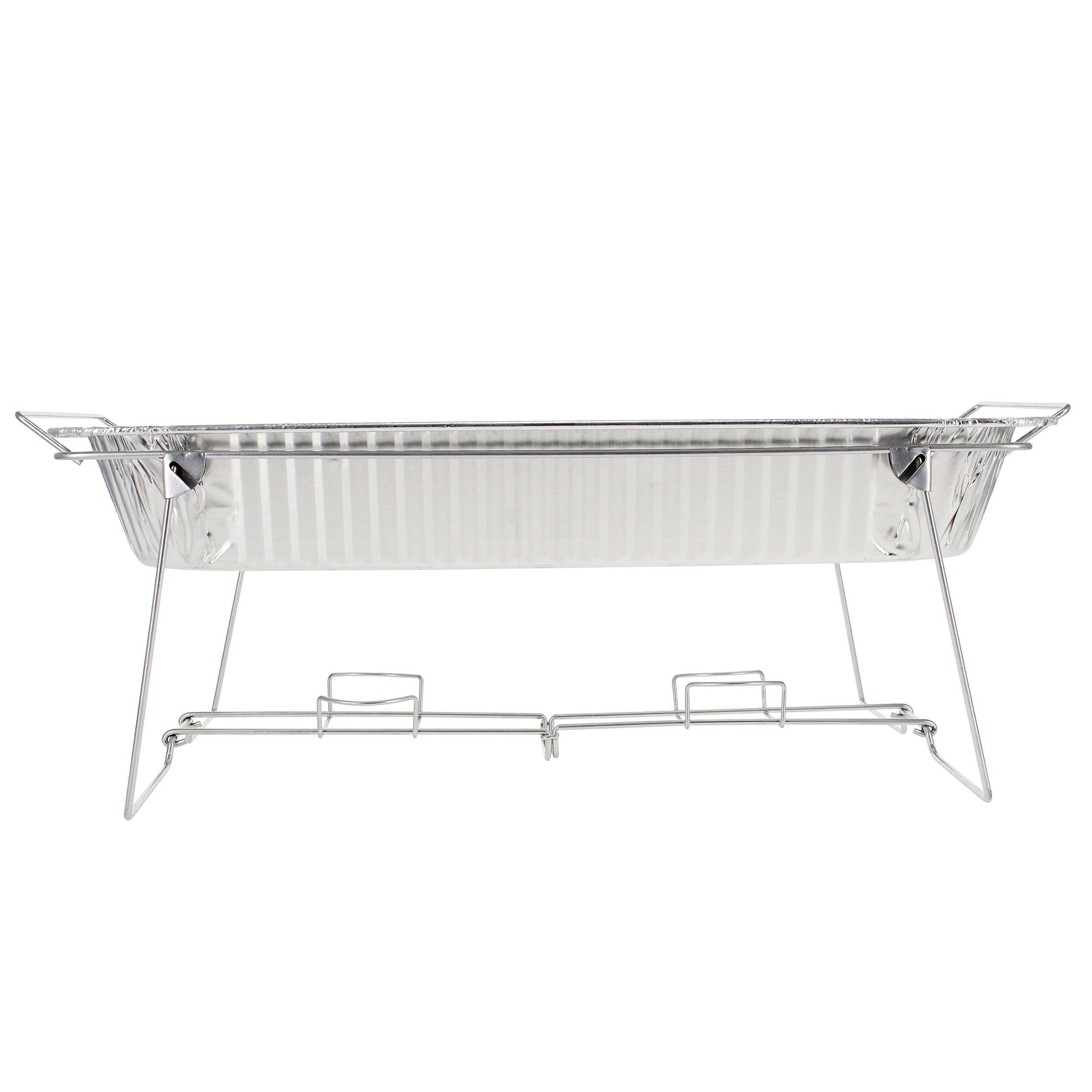 6-Pack Reusable Foldable Chafing Wire Racks for 24x12 Inch Foil Pans - Buffet Food Warmer Stand, Catering Chafer Rack, Dish Heater | Perfect for Wedding Buffets, Catering Events & Party Serving