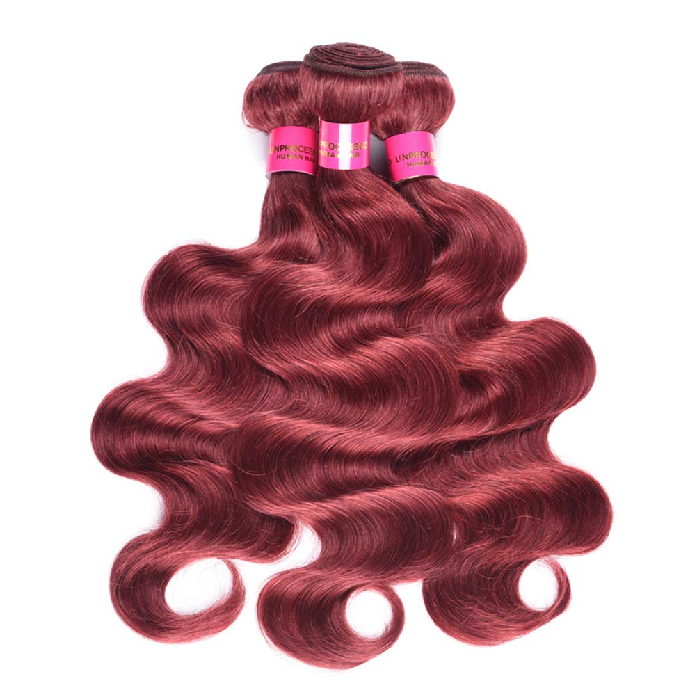 Premium 8A Brazilian Virgin Human Hair Bundles - 3 Bundles Body Wave Hair Extensions (20