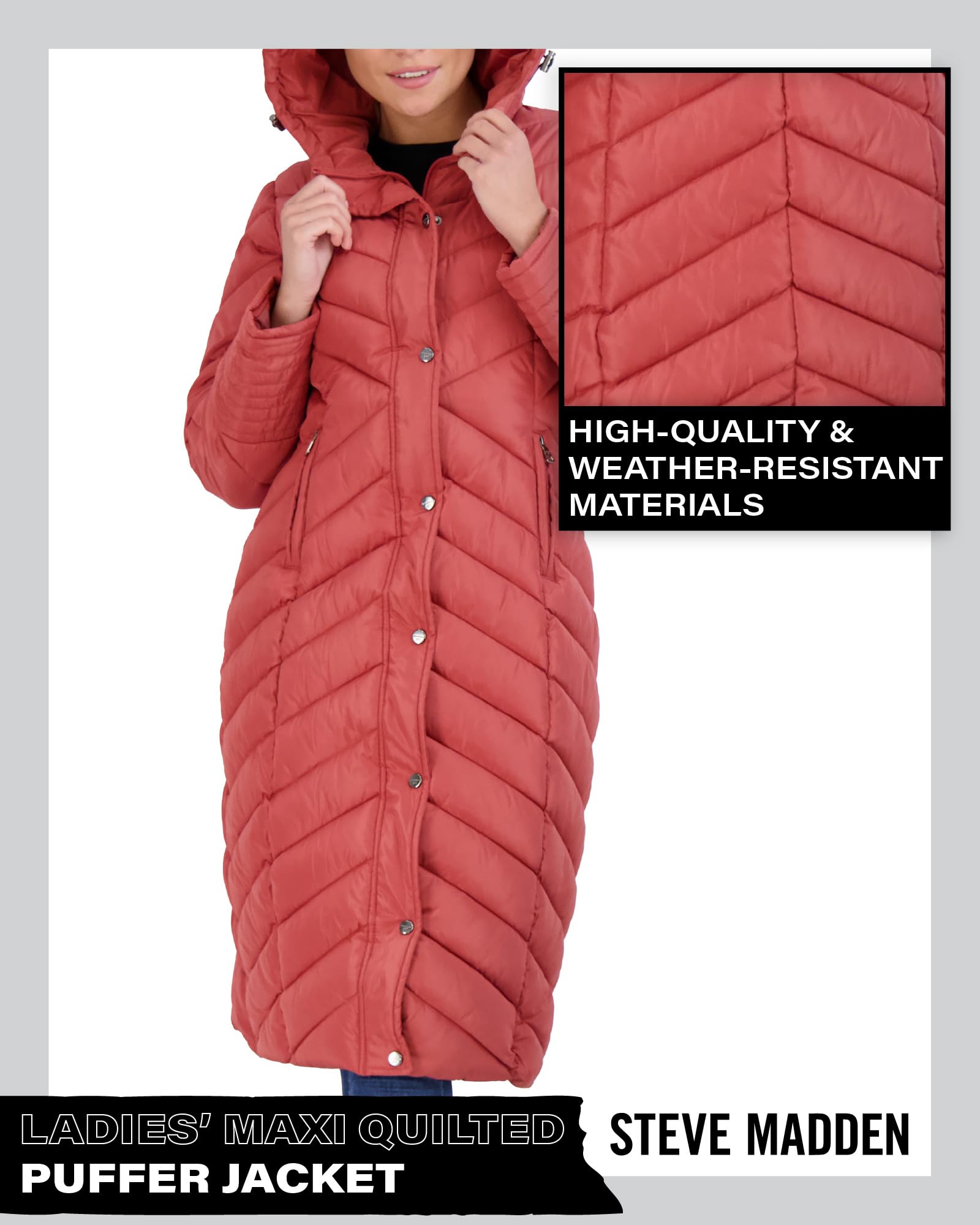Madden Girl Women's Maxi Puffer Jacket - Long Quilted Winter Coat for Cold Weather, Water-Resistant & Warm (Sizes S-3X) | Perfect for Snow Days, Outdoor Activities & Winter Fashion