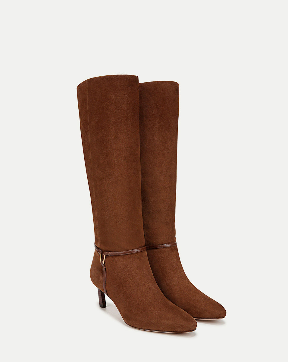 Kenzie Mid Heel Tall Boots for Women - Wide Calf Comfortable Leather Boots for Fall & Winter | Perfect for Office, Date Night & Casual Outfits