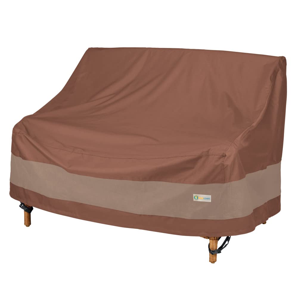 Duck Covers Ultimate Waterproof 26 Inch Stackable Patio Chair Cover & 52 Inch Loveseat Cover - Heavy Duty Outdoor Furniture Protection for All Weather - Perfect for Deck, Garden, and Poolside Use