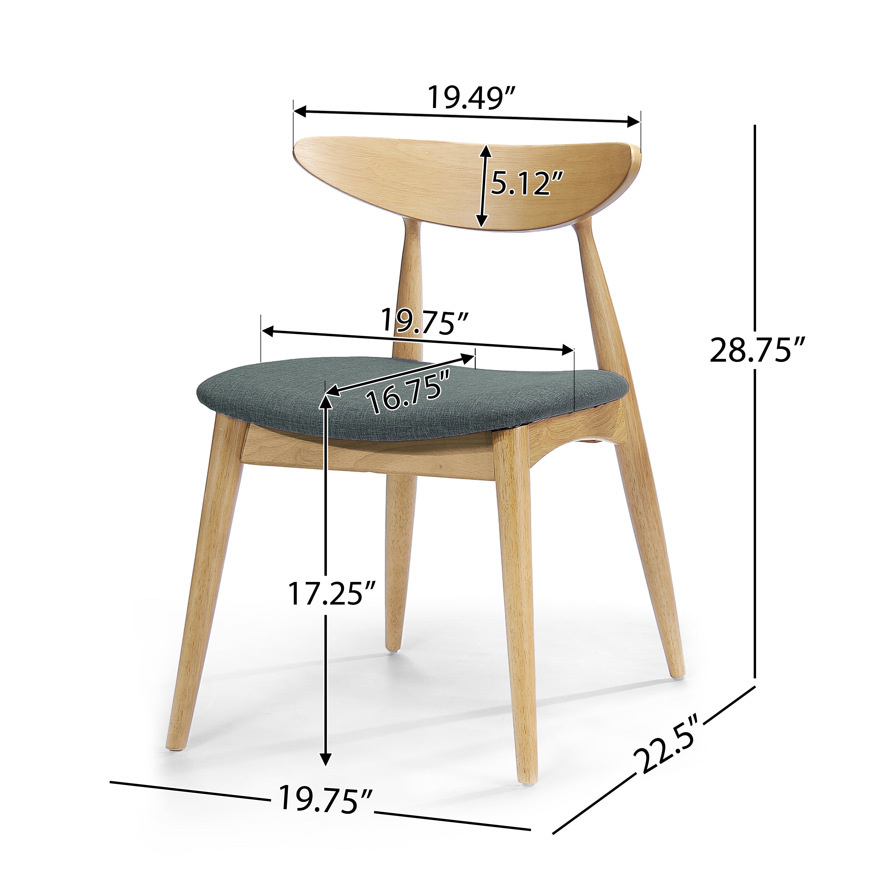 Modern Accent Chairs Set of 2 - Mid Century Style Upholstered Armchairs for Living Room, Bedroom & Office - Comfortable Lounge Chairs with Wooden Legs for Home Decor & Guest Seating