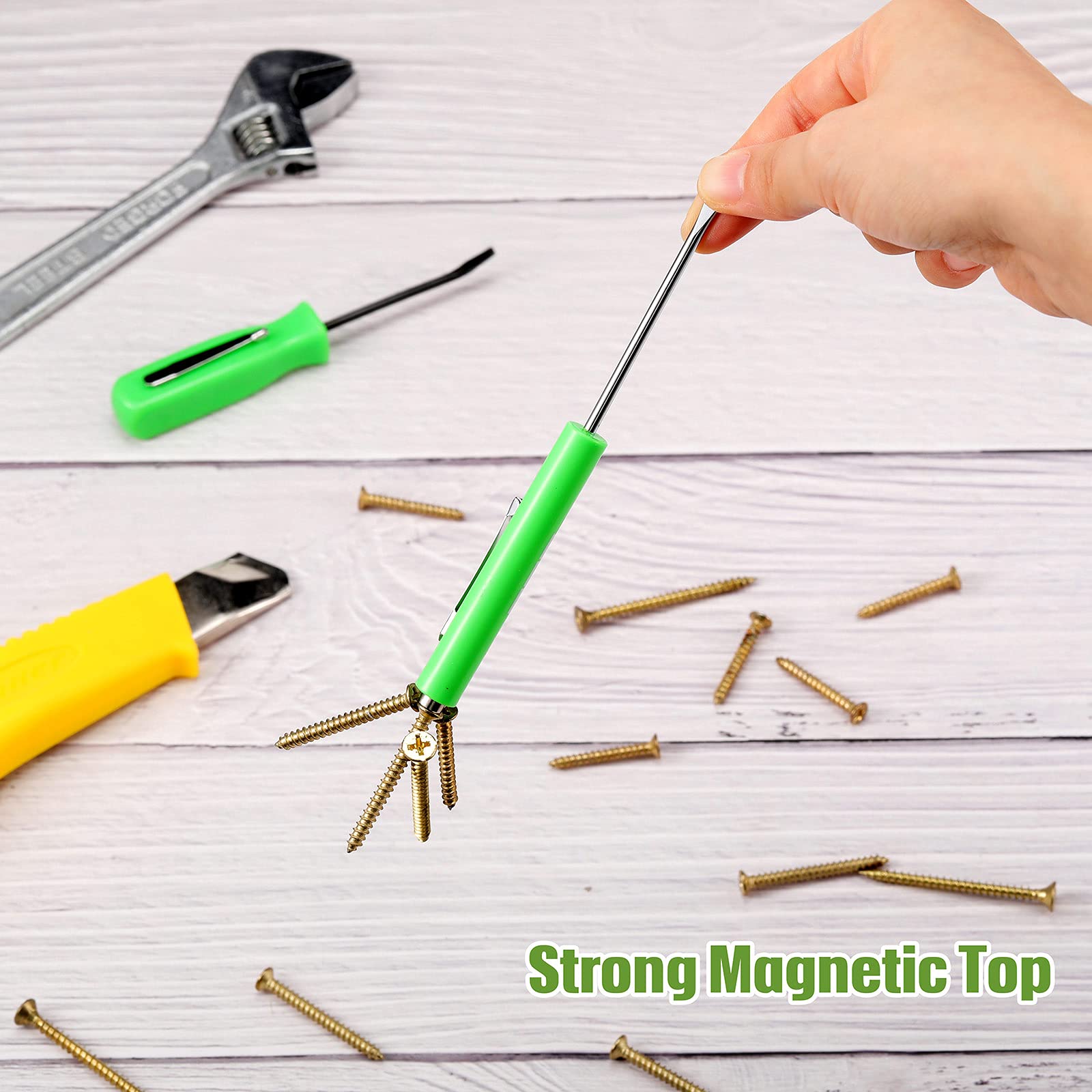 Honoson 5-Piece Magnetic Mini Pocket Screwdriver Set with Clip - Small Flathead Screwdriver Tools for Home, Office & Electronics Repair - Ideal for Mechanics, Electricians & Technicians (Green) - Perfect for DIY Projects, Phone Repair & Small Appliance Maintenance