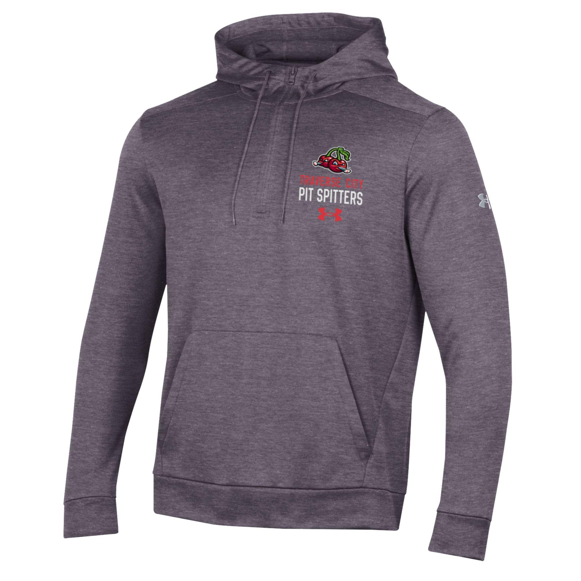 Under Armour Men's Armour Fleece Half Zip Hoodie - Carbon Heather | Lightweight & Warm Fleece Pullover for Running, Training & Outdoor Activities