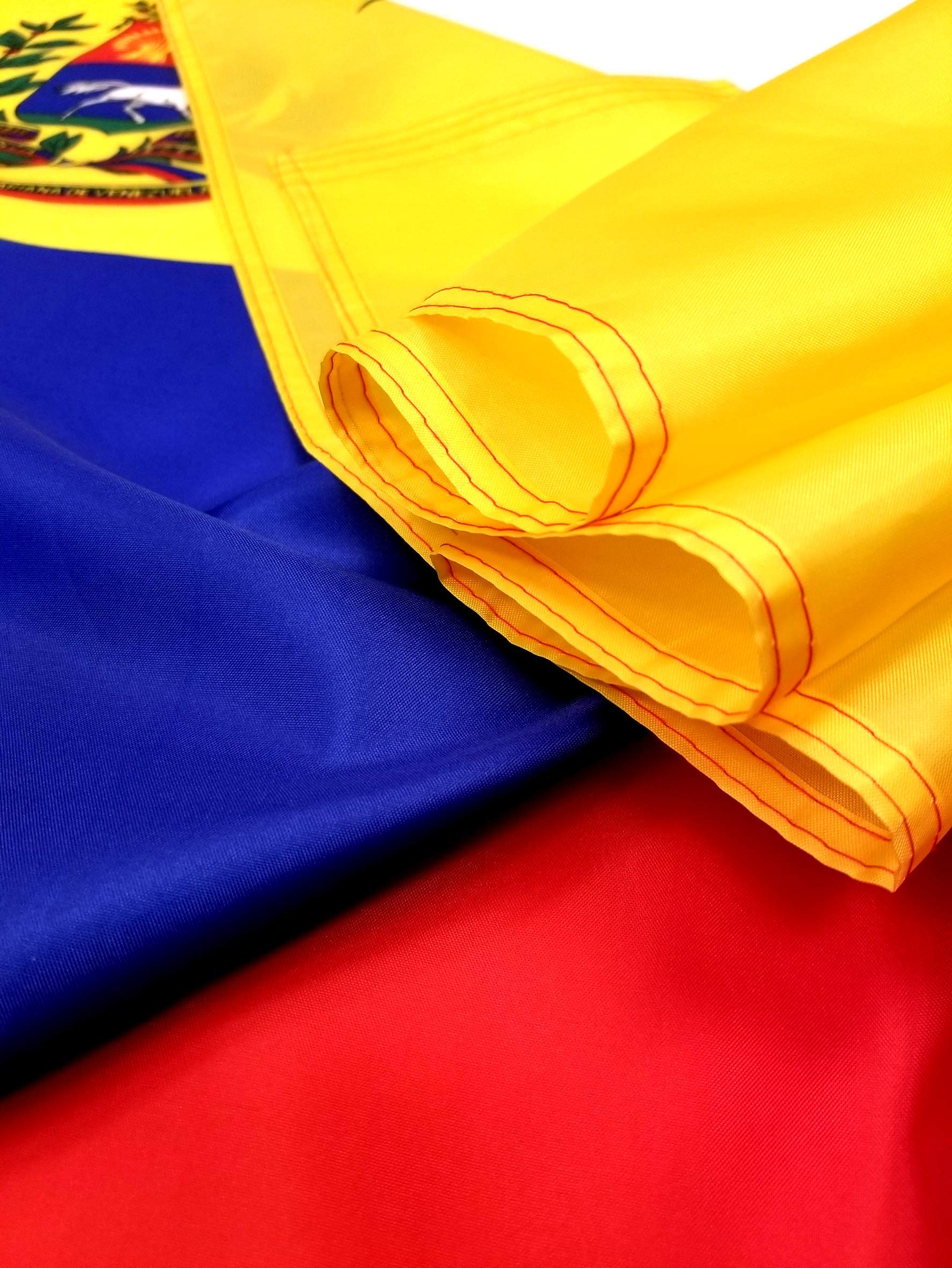 Premium 3x5 Foot Venezuela Flag - 100% Polyester, Double Stitched Edges & Brass Grommets - Durable Venezuelan National Flag for Outdoor, Indoor, Parades & Sporting Events