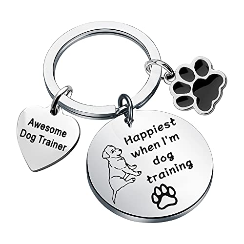 UJIMS Dog Trainer Keychain - Best Gift for Dog Lovers & Dog Coaches - Engraved Appreciation Jewelry for Him or Her - Perfect for Dog Training Sessions & Pet Lover Gifts