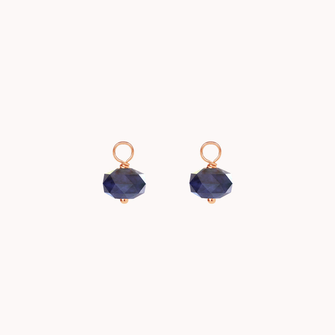 Opulent Sodalite Hoop Earrings - Natural Stone of Intuition & Wisdom (Set of 2) | Spiritual Jewelry for Meditation, Yoga & Energy Healing