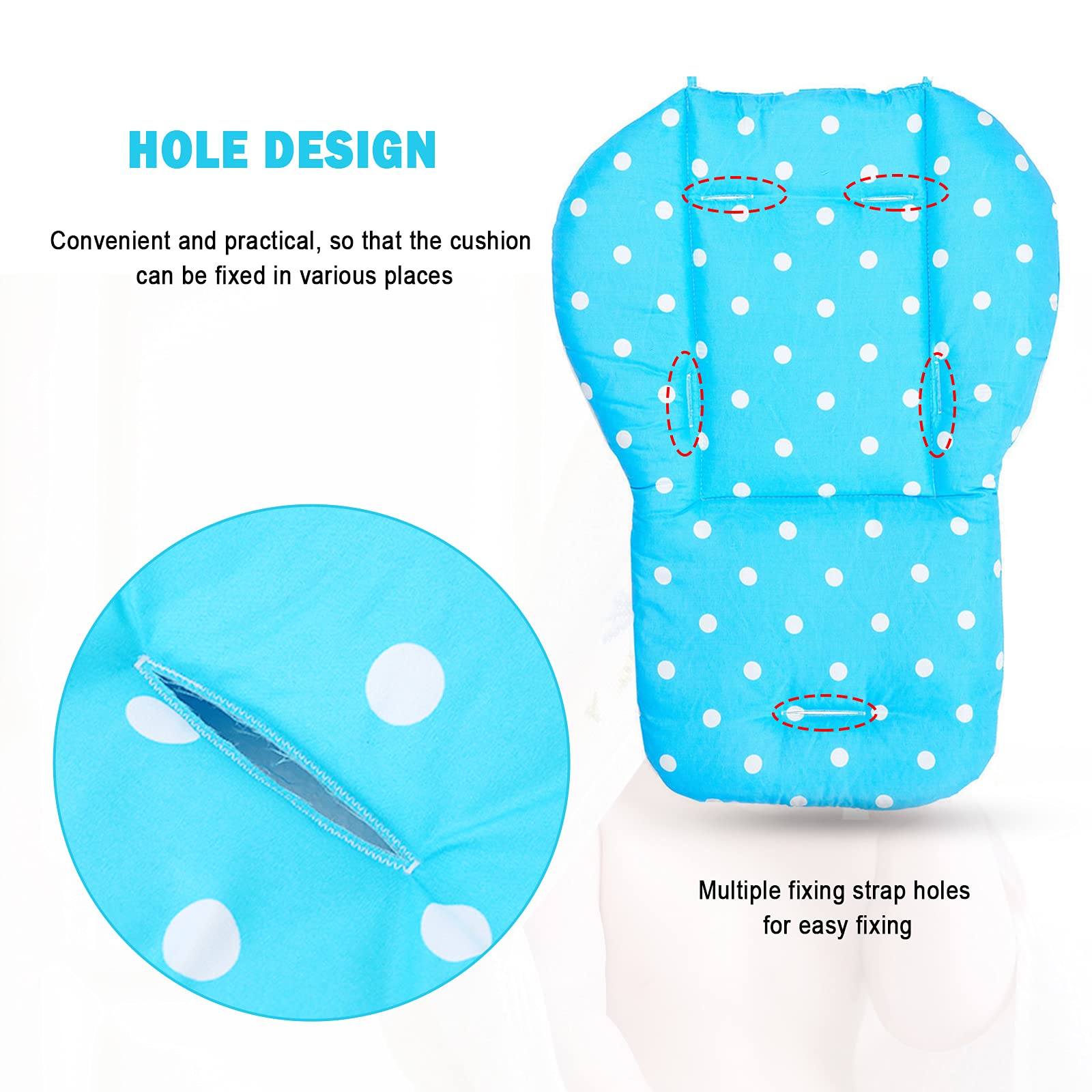 Breathable and Comfortable High Chair Cover & Cushion - Soft Baby High Chair Seat Pad for Feeding - Universal Fit for High Chairs & Strollers - Perfect for Home, Restaurant, and Travel Use (Blue)