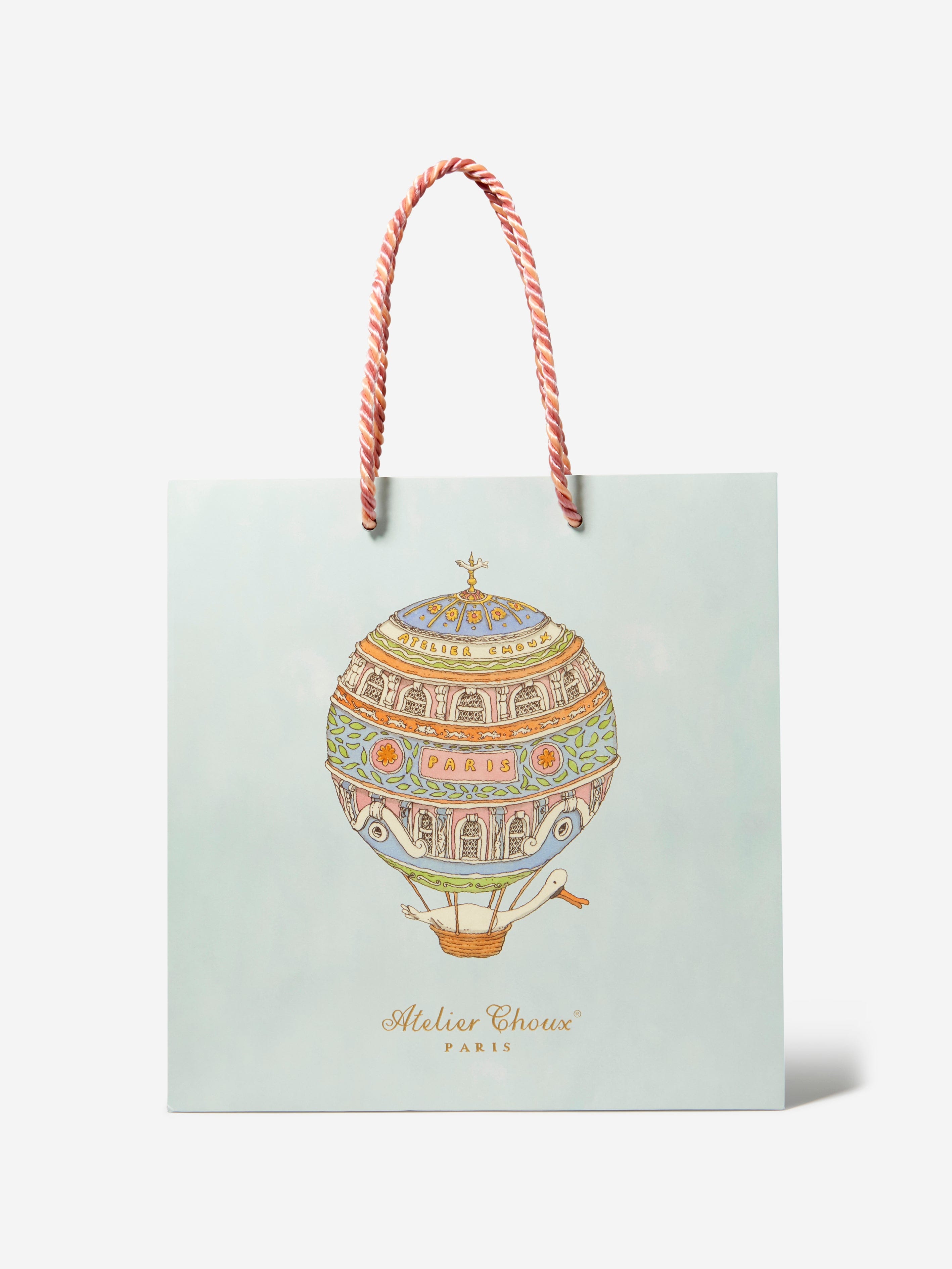 Atelier Choux Blue Shopping Bag - 33cm Foldable Reusable Tote for Groceries, Beach & Travel | Eco-Friendly & Stylish Carryall