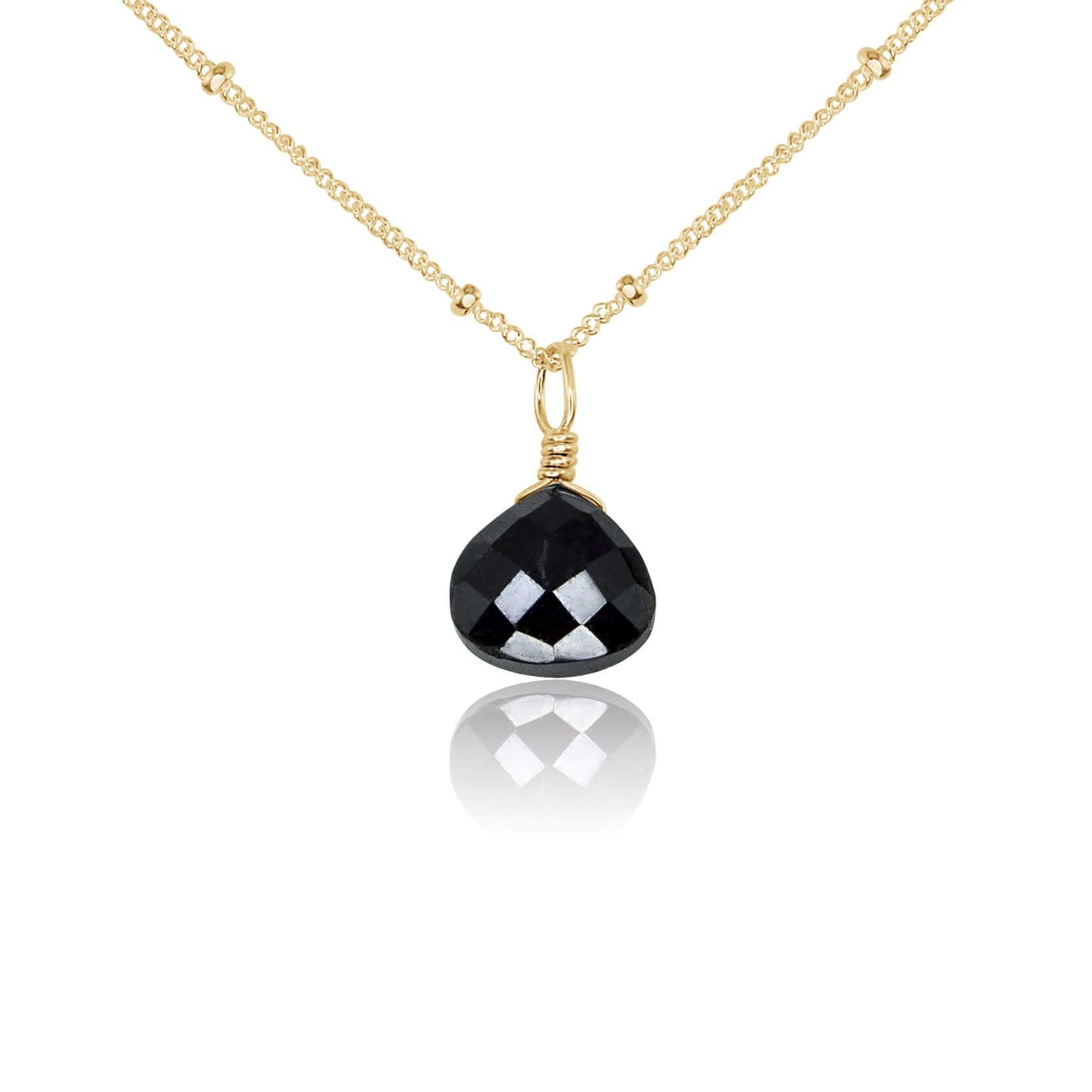 Black Tourmaline Crystal Pendant Necklace for Women - Natural Gemstone Jewelry for Protection & Healing - Perfect for Meditation, Energy Cleansing & Everyday Wear