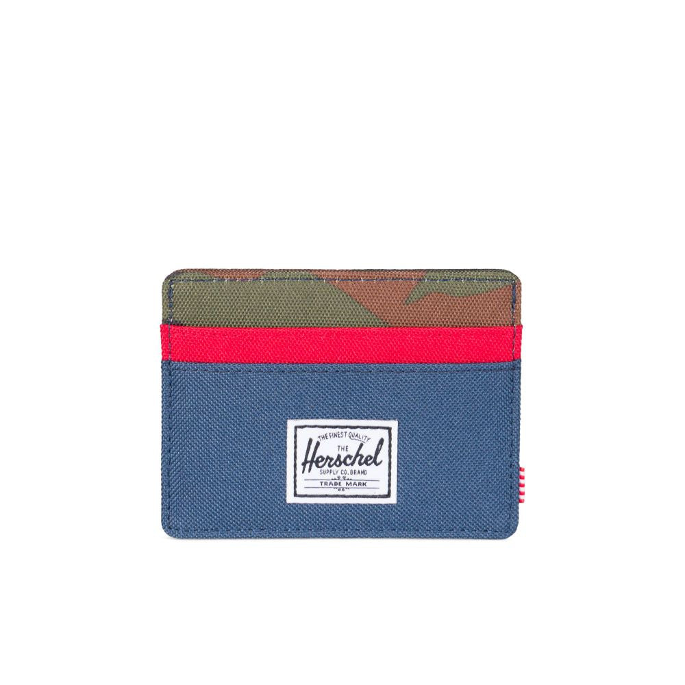Herschel Charlie RFID Blocking Wallet - Woodland Camo, Navy & Red Color Options | Slim Bifold Wallet for Men & Women | Perfect for Travel, Everyday Carry & Outdoor Adventures