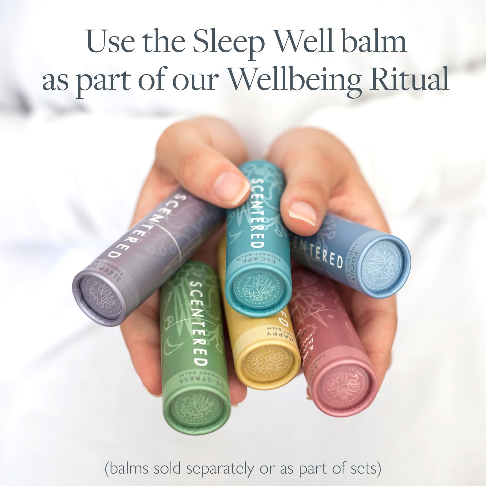Scentered Aromatherapy Balm Stick - Natural Lavender Essential Oil Roll On for Better Sleep & Relaxation - Organic Sleep Aid with Palmarosa & Ylang Ylang - Perfect Aromatherapy Gift for Women - Ideal for Nighttime Routine, Travel & Stress Relief