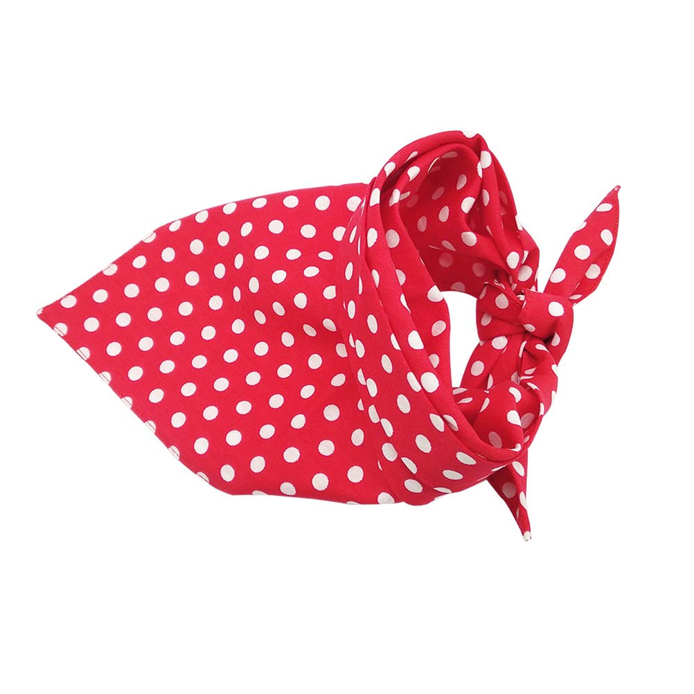 POPETPOP Reversible Dog Bandana Scarf - Pet Saliva Collar with Reflective Trim, Puppy Bib & Handkerchief in Red | Perfect for Daily Walks, Grooming, and Pet Fashion Accessories