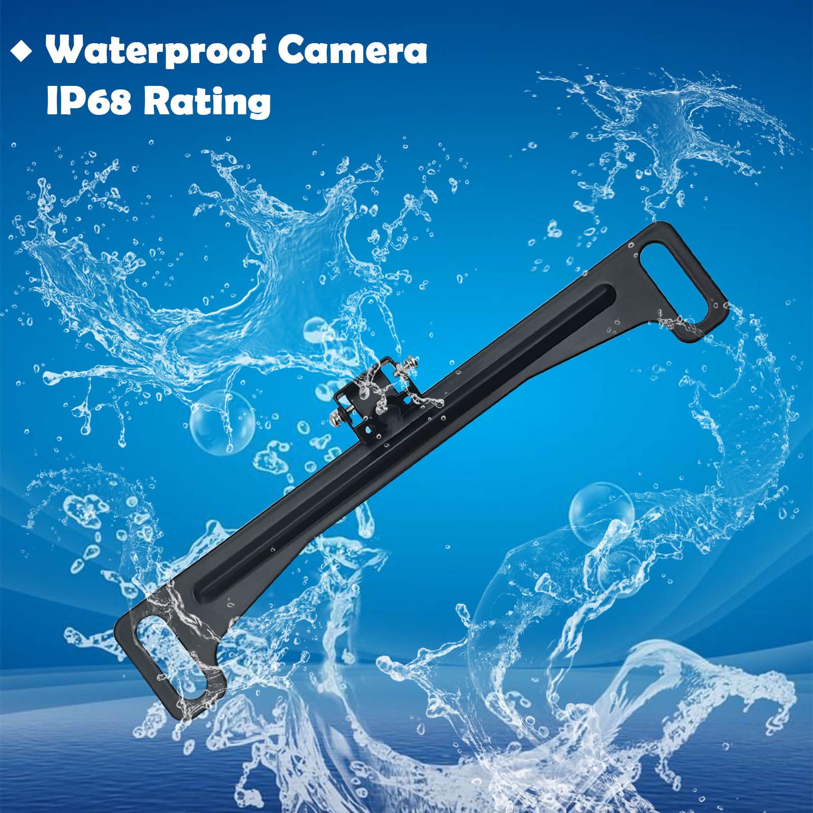 Universal Car Rear View Camera License Plate Bracket - Black Backup Camera Mount Kit for Dash Cam & Mirror Installation | Perfect for Parking Assistance & Safe Reversing