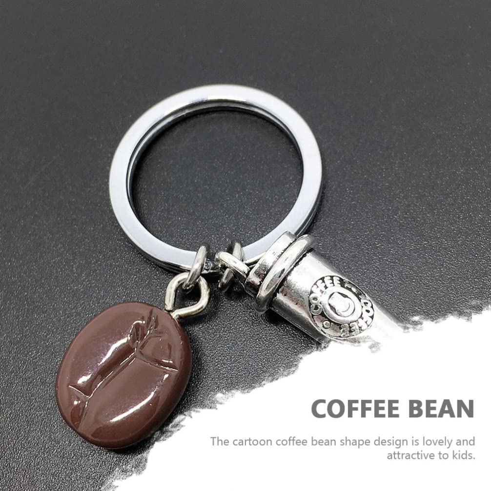 PRETYZOOM Men's Coffee-Themed Keychain - Zinc Alloy Coffee Cup & Bean Key Ring for Wallets, Purses & Car Keys | Perfect Gift for Coffee Lovers & Unique Bag Decor Accessory