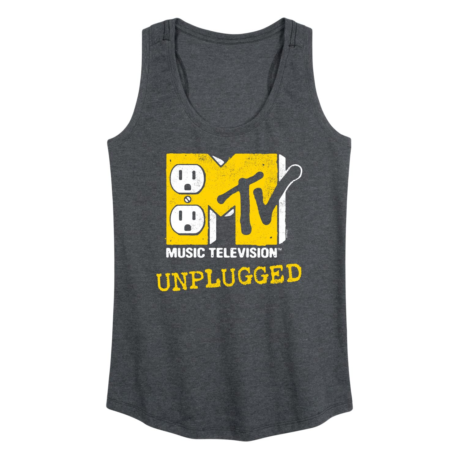 HYBRID APPAREL Women's Racerback Tank Top - MTV Unplugged Graphic Tee | Vintage Music Lover Gift | Gym, Concert & Casual Wear