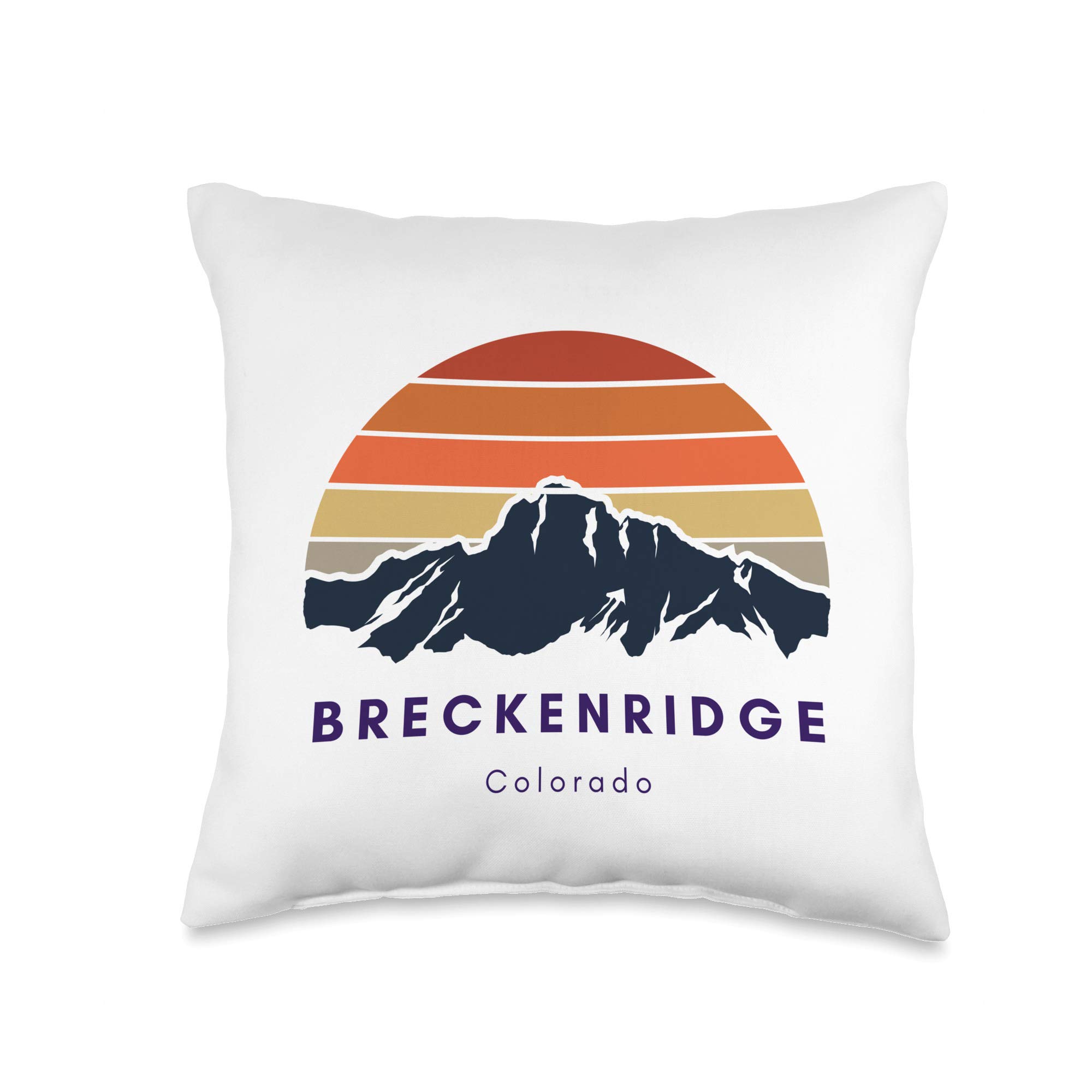 Breckenridge Colorado Gifts - Hiking & Skiing Themed Throw Pillow - Perfect for Home Decor, Cabin & Lodge Accents
