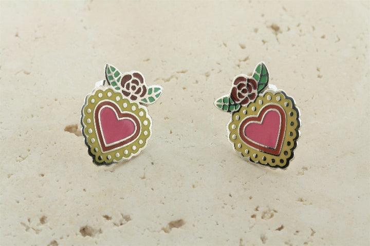 Multi-Color Enamel Flying Heart Stud Earrings - Trendy Fashion Jewelry for Women, Perfect for Parties, Dating & Everyday Wear