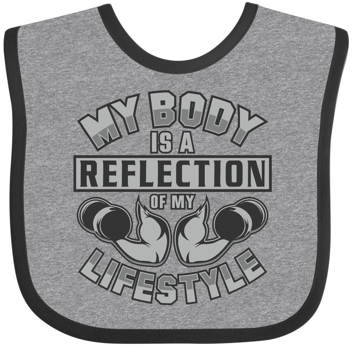 Inktastic Workout & Fitness Exercise Apparel - Comfortable Baby Bib for Active Parents & Toddlers - Perfect for Gym, Yoga, Running and Everyday Parenting
