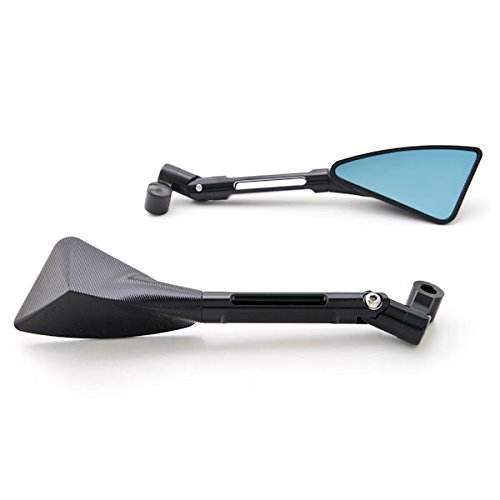 Krator Black Custom Rear View Mirrors with Adapters for Ducati Streetfighter - Universal Fit Motorcycle Safety Accessories for Street Riding & Commuting