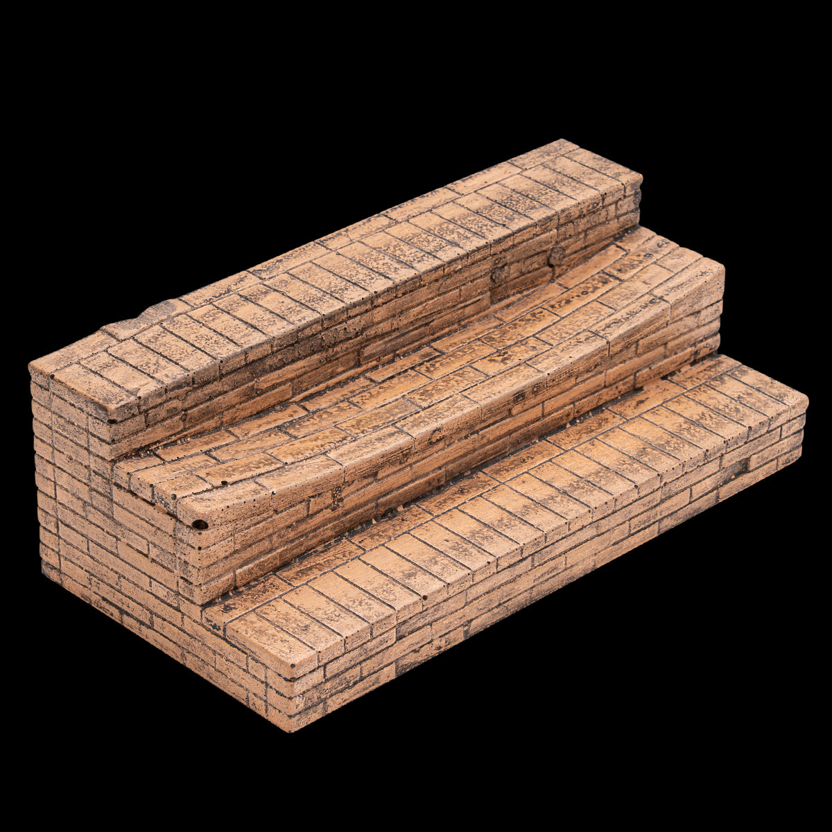 BBCO Fingerboard Ramp - Battered Brick 3 Stair Skateboard Obstacle for Tech Decks & Fingerboards - Perfect for Skate Park Replicas & Indoor Play