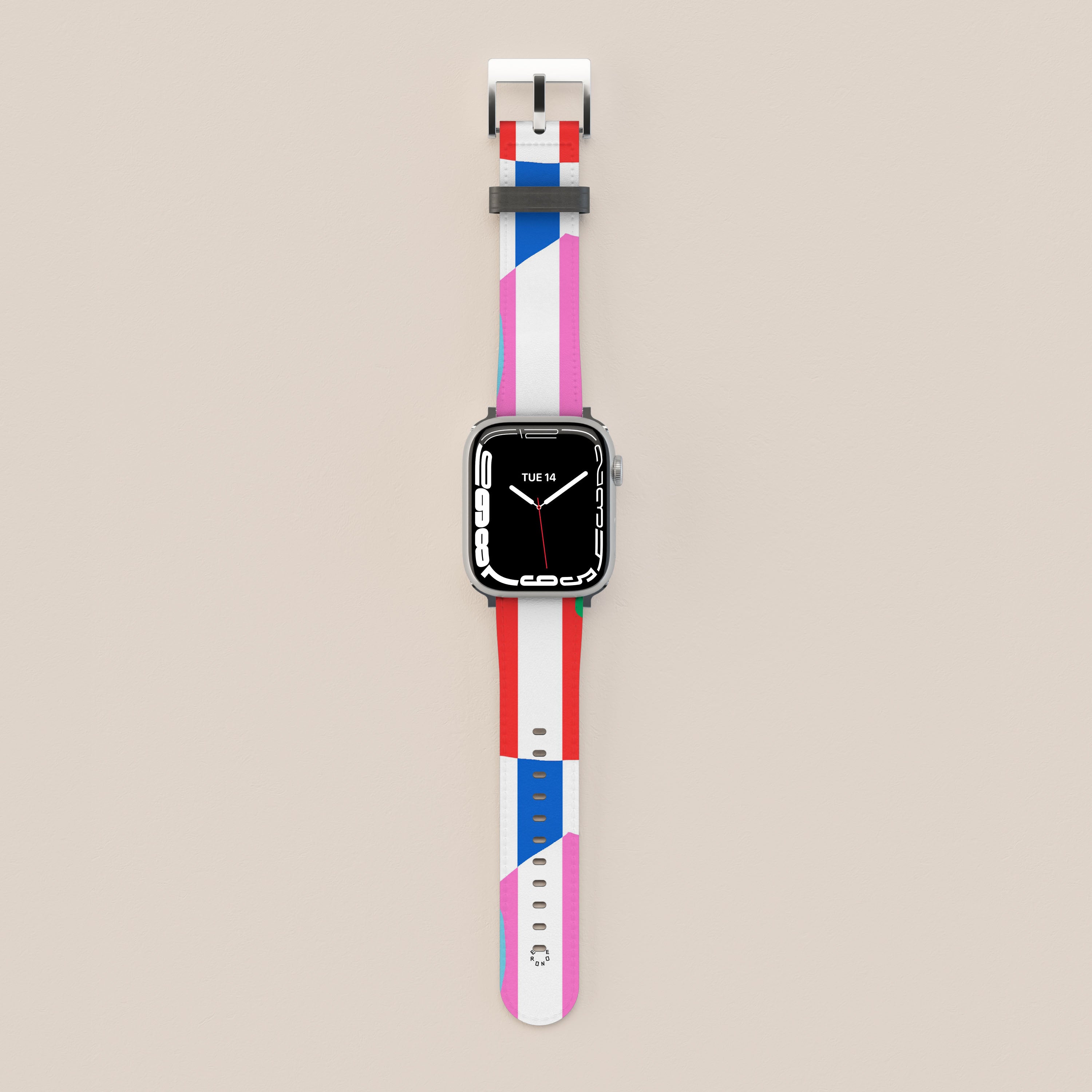Premium Stripped Symphony Apple Watch Band - Soft Silicone Replacement Strap for Apple Watch Series 9/8/7/6/SE - Fashionable & Comfortable Sport Band for Workouts, Running & Daily Wear