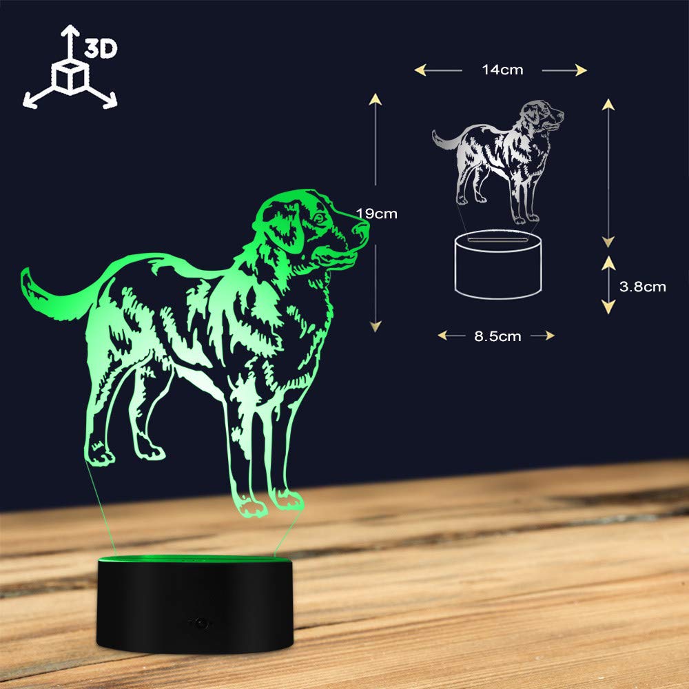 3D Swiss Bernese Mountain Dog LED Night Light - Modern Pet-Themed Home Decor for Bedroom, Nursery & Living Room - Cute Puppy Sleep Light for Kids & Dog Lovers