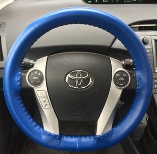 Genuine Leather Steering Wheel Cover for Chevrolet Silverado 2014-2015 - Premium Grey Color | Enhances Grip & Comfort for Long Drives & Road Trips