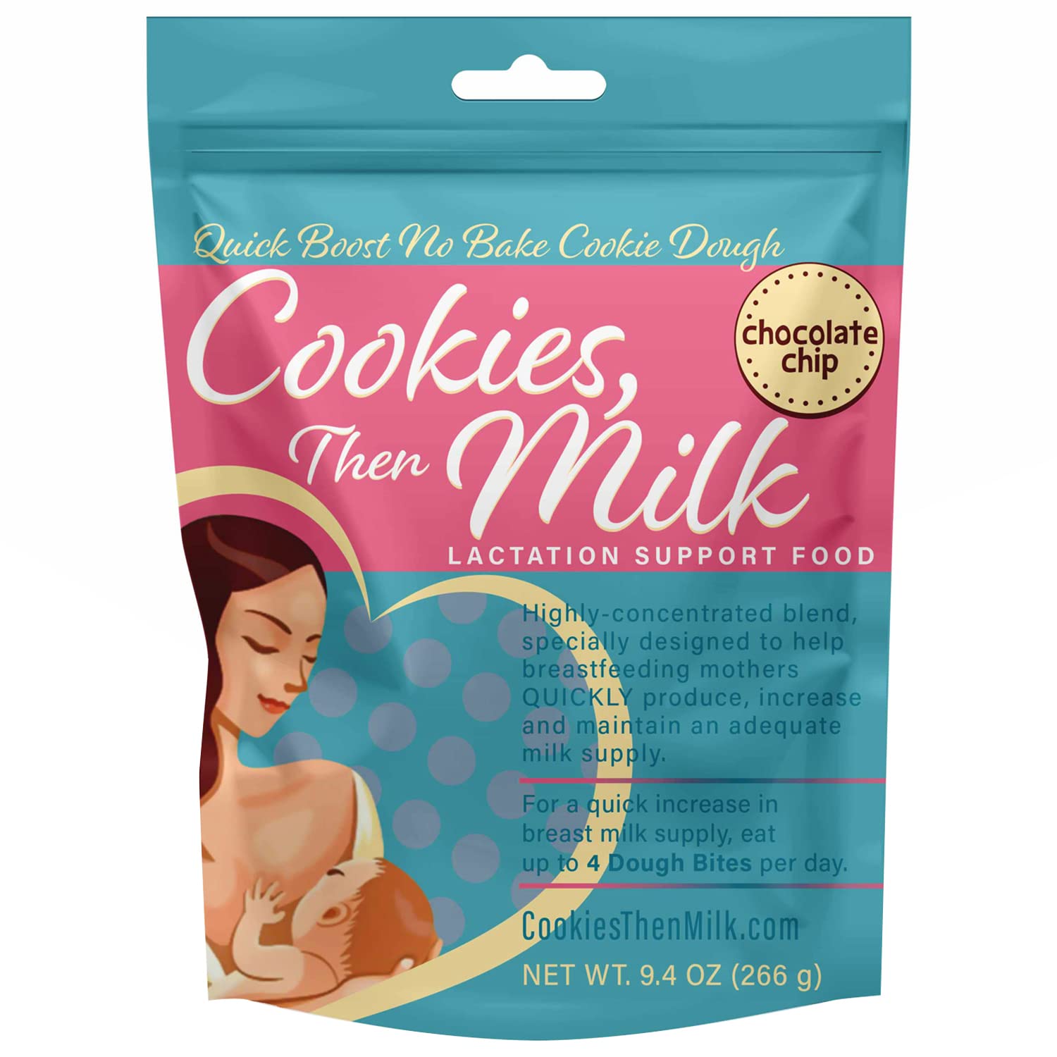 No Bake Lactation Cookie Dough - Fenugreek Free Breastfeeding Supplement with Chocolate Chips for Nursing Moms | Supports Milk Supply & Pumping | Perfect for Postpartum Snacking & Busy Mothers