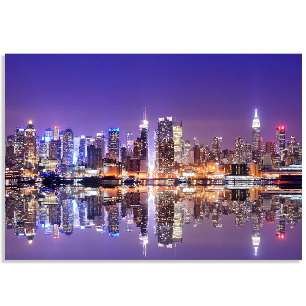 IDEA4WALL Brooklyn Bridge & New York City Peel and Stick Wallpaper - Large 66x96 Inch Removable Wall Mural for Bedroom, Living Room, Office Decor - Easy DIY Home Decoration