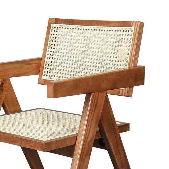 Jaake Rattan Dining Chair - Natural Wicker Patio Chair for Indoor & Outdoor Use - Perfect for Dining Room, Garden, and Poolside