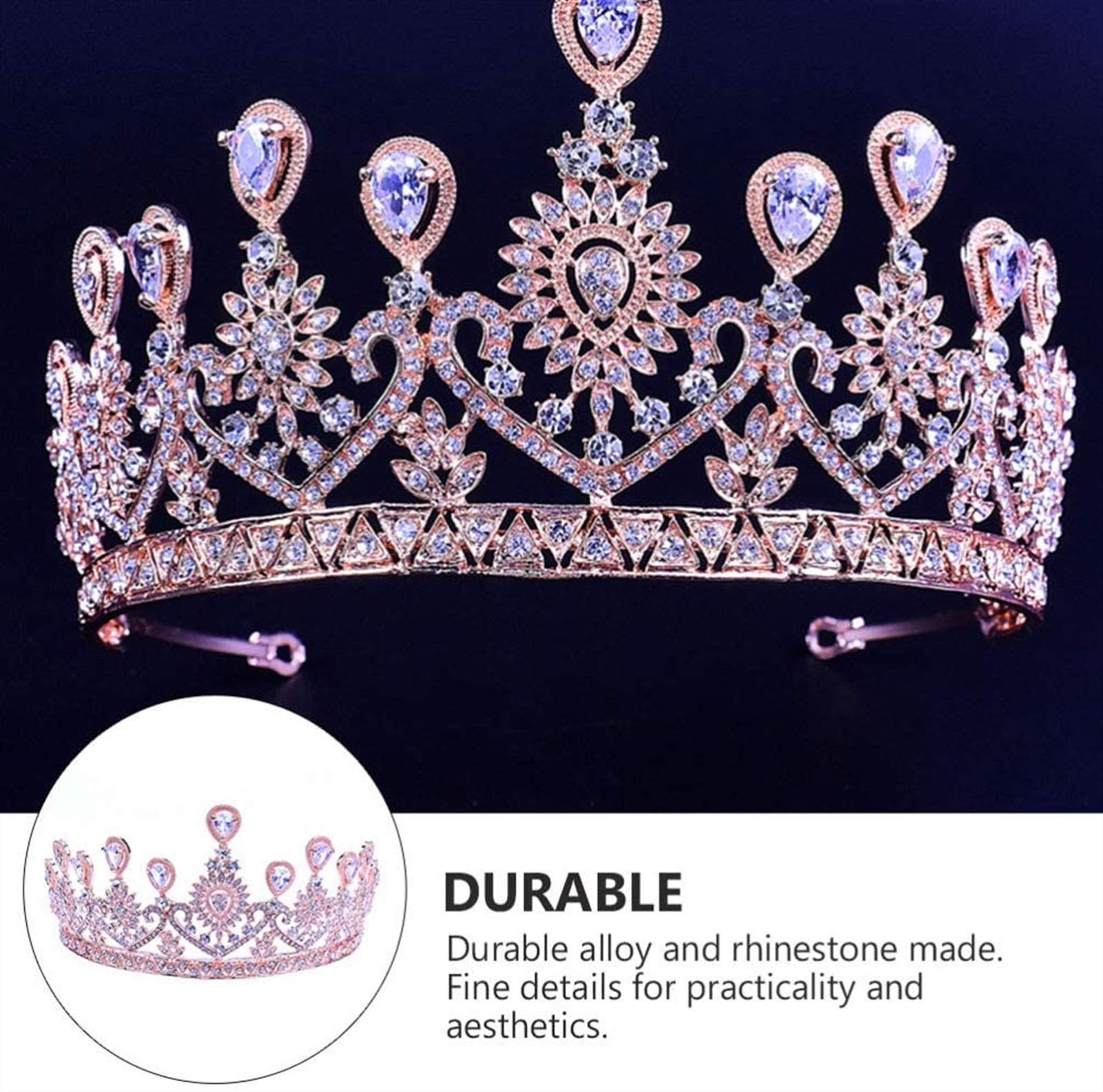 Auoeer Vintage Bridal Tiara Crown - Gold Goddess Wedding Headpiece for Brides, Bridesmaids & Prom | Perfect for Weddings, Parties & Special Occasions
