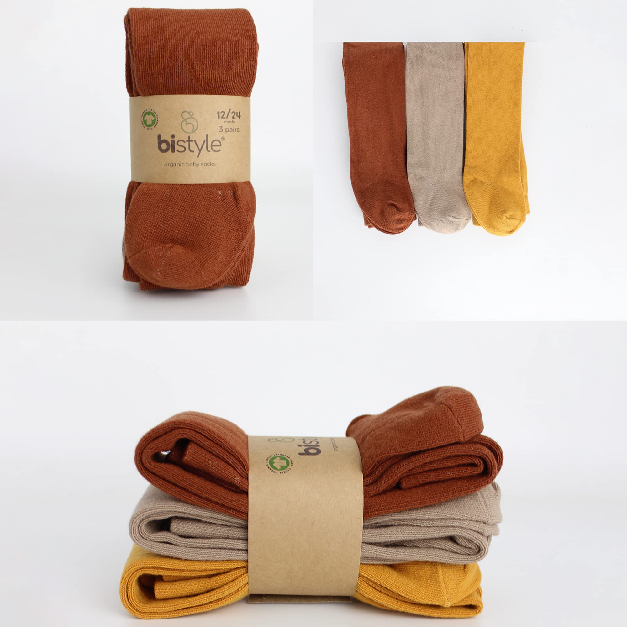 Bistyle Baby Girls Tights - 3 Pack Thick Warm Leggings | Soft Organic Cotton Stockings for Newborn, Infant & Toddler | Perfect for Winter, Playtime & Everyday Comfort