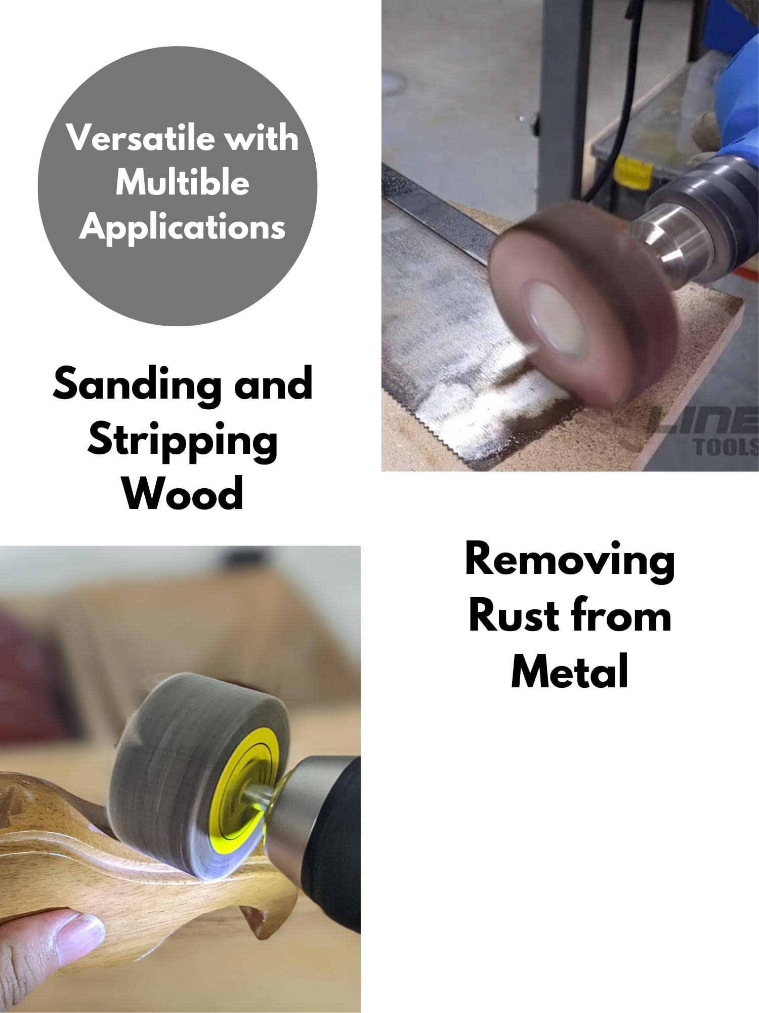 4 Pack Large Flap Sanding Wheels Kit for Drill & Die Grinder - Wood & Metal Sanding Discs - Perfect for DIY Projects, Furniture Refinishing & Metal Polishing