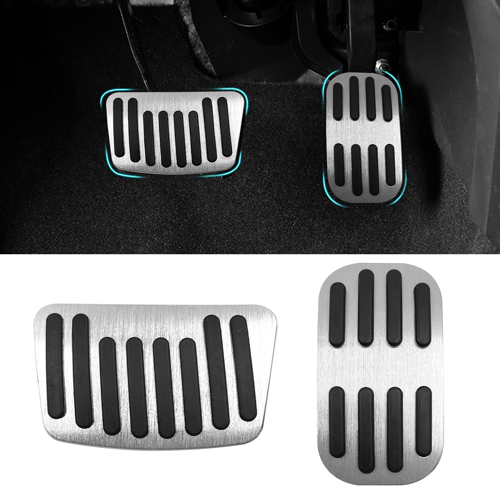 TTCR-II Car Pedal Covers for Toyota Corolla 2020-2025 & Corolla Cross 2022-2025 - Automatic Transmission Brake & Gas Pedal Set (2Pcs) - Anti-Slip Grip for Safe Driving & Custom Interior Upgrade