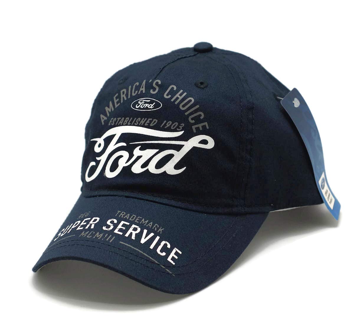 Ford America's Choice Super Service Adjustable Baseball Cap - Blue Unisex Trucker Hat for Outdoor Sports, Driving & Casual Wear