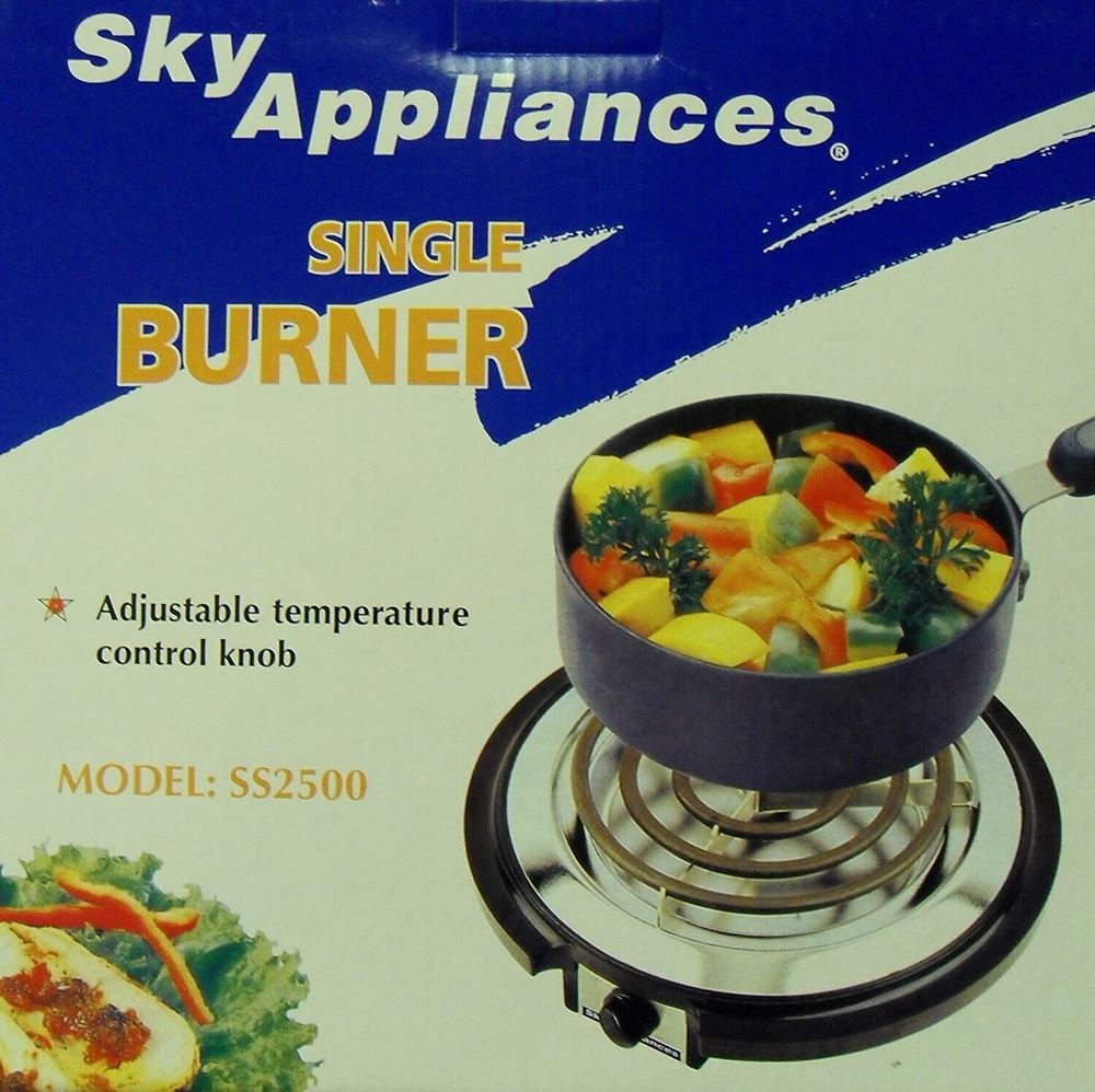SKY SS2500 Single Burner Stove - 220-240V 50Hz Electric Cooktop (Not for USA/Canada) - Perfect for Camping, RVs & Outdoor Cooking