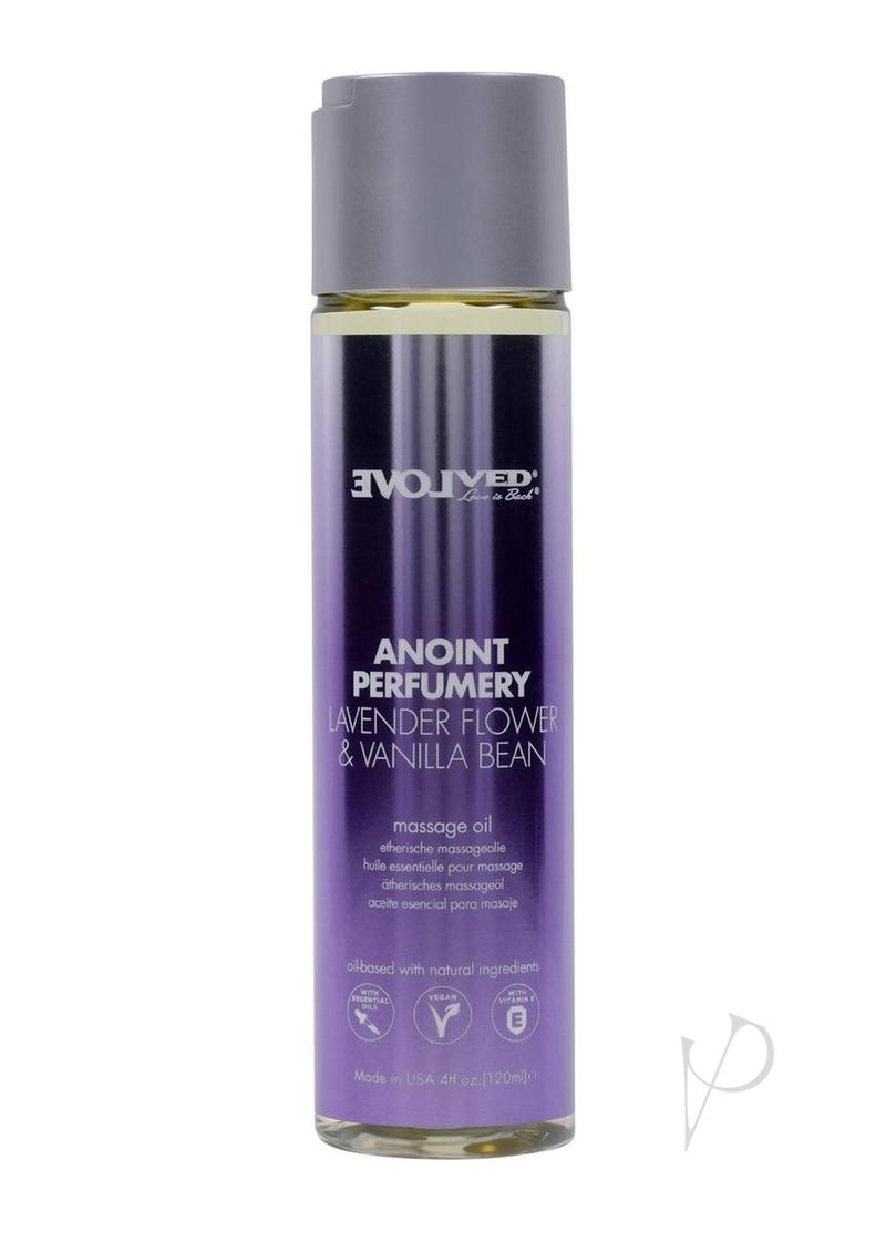 Anoint Perfumery Lavender Vanilla Massage Oil - 4oz Relaxing Aromatherapy for Stress Relief & Couples Massage