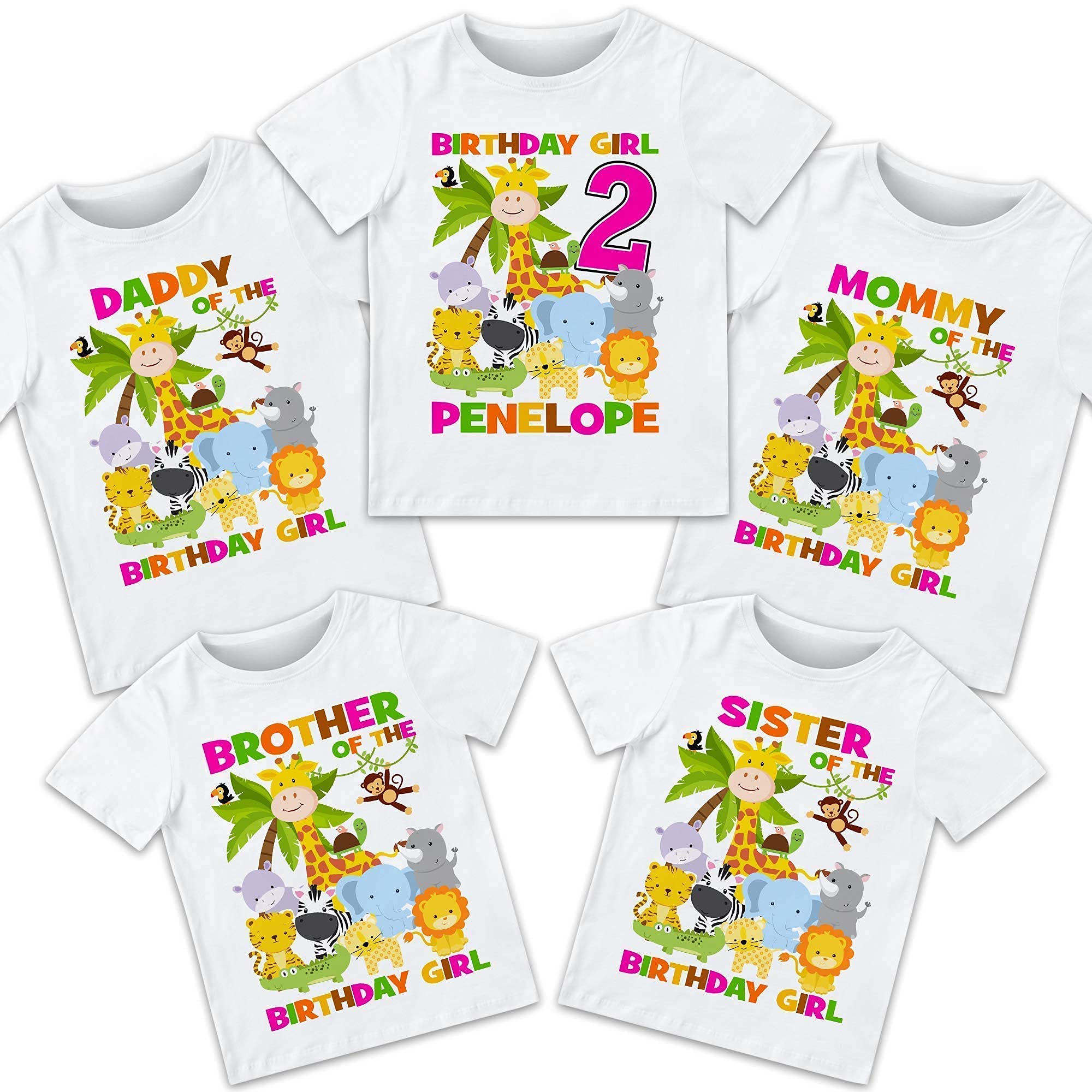 Jungle Safari Birthday T-Shirt for Family - Zoo Themed Matching Shirts for Kids & Adults - Perfect for Jungle Parties, Zoo Adventures & Birthday Celebrations